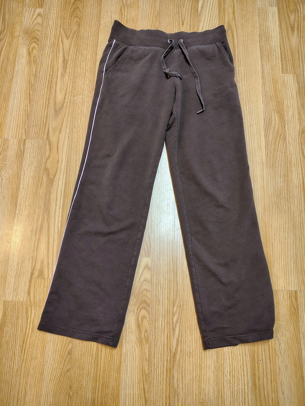 Danskin Brown Woman's Drawstring Joggers with Side Piping Size 4/6